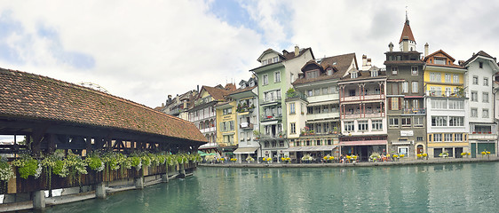 Image showing Thun city and river in Aare, Switzerland 