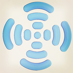 Image showing Radio Frequency Identification symbol. 3d illustration. Vintage 