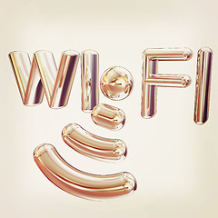 Image showing Metal WiFi symbol. 3d illustration. Vintage style.