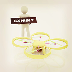 Image showing Drone, quadrocopter, with photo camera at the technical exhibiti