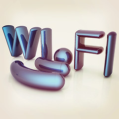 Image showing WiFi symbol. 3d illustration. Vintage style.