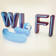 Image showing WiFi symbol. 3d illustration. Vintage style.