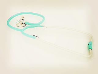 Image showing stethoscope. 3d illustration. Vintage style.