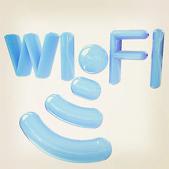 Image showing WiFi symbol. 3d illustration. Vintage style.