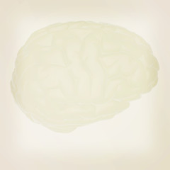 Image showing 3D illustration of human brain. Vintage style.