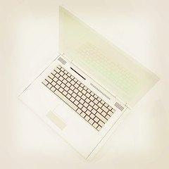 Image showing Laptop computer. 3d render. Vintage style.