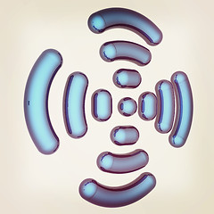 Image showing Radio Frequency Identification symbol. 3d illustration. Vintage 