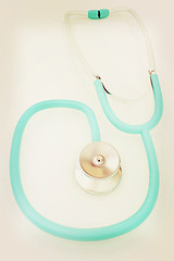 Image showing stethoscope. 3d illustration. Vintage style.