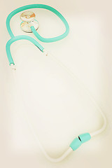 Image showing stethoscope. 3d illustration. Vintage style.