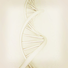 Image showing DNA structure model. 3d illustration. Vintage style.