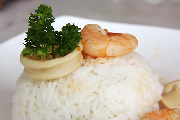 Image showing Rice with shrimp