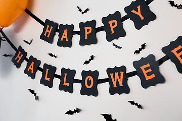 Image showing happy halloween party black paper garland