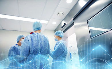 Image showing group of surgeons in operating room at hospital