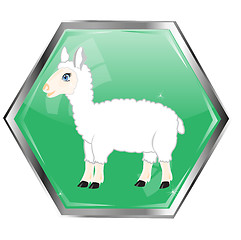 Image showing Button with animal sheep