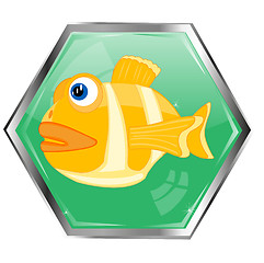 Image showing Fish on button