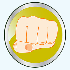 Image showing Fist of the person on button