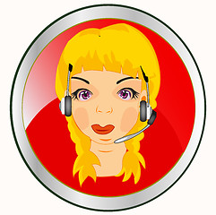 Image showing Button with girl by operator