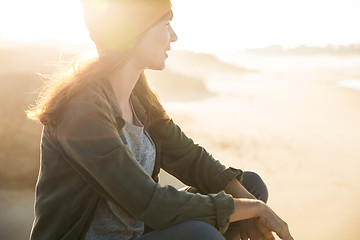 Image showing Sitting over the cliff