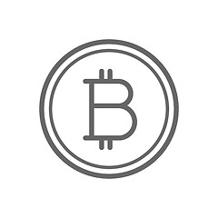 Image showing Bitcoin coin line icon.