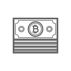 Image showing Bitcoin coin line icon.