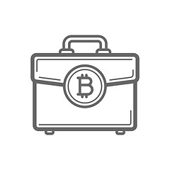 Image showing Bitcoin cryptocurrency portfolio coin line icon.