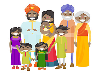 Image showing Happy extended indian family with cheerful smile.