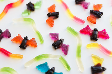 Image showing gummy worms and bet candies for halloween party