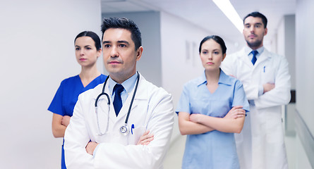 Image showing group of medics or doctors at hospital