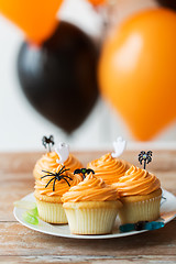 Image showing halloween party cupcakes or muffins on table