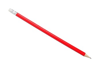 Image showing Red pencil on white