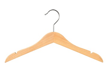 Image showing Wooden hanger on white