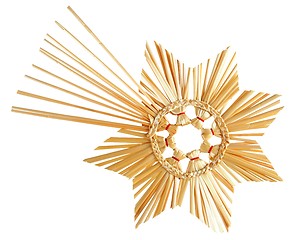 Image showing Straw star on white