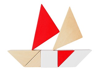 Image showing Tangram puzzle on white