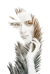 Image showing Double exposure of young beautyful girl