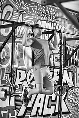 Image showing man doing pull ups