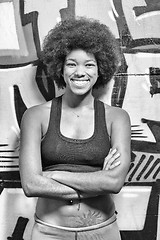 Image showing black woman after a workout at the gym