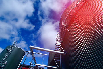 Image showing Equipment, cables and piping as found inside of a modern industr