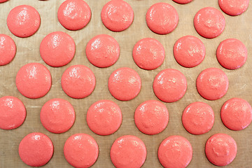 Image showing macaron batter or meringue cream on baking paper