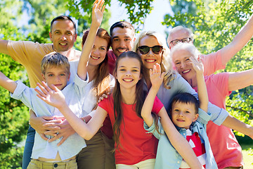 Image showing happy family portrait in summer garden