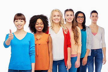 Image showing international group of women showing thumbs up