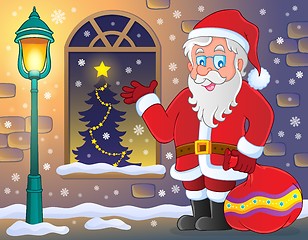 Image showing Santa Claus on sidewalk theme 3