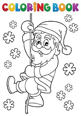 Image showing Coloring book climbing Santa Claus