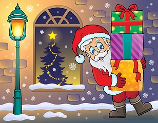 Image showing Santa Claus on sidewalk theme 2