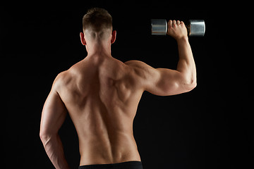 Image showing man with dumbbells exercising