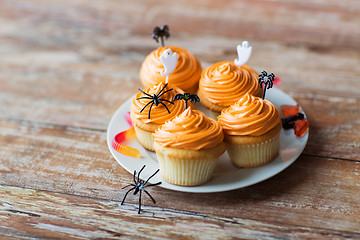 Image showing halloween party cupcakes or muffins on table