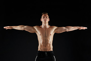 Image showing young man or bodybuilder with bare torso