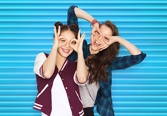 Image showing happy smiling pretty teenage girls having fun