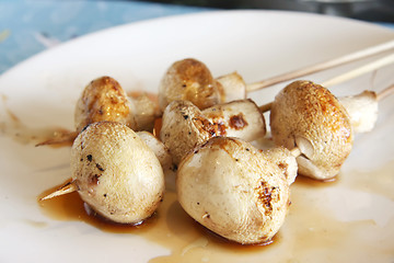 Image showing Grilled mushrooms