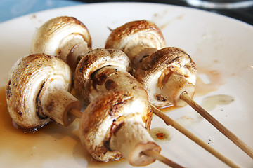 Image showing Grilled mushrooms