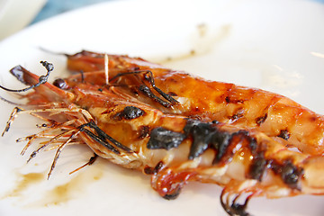 Image showing Grilled prawns